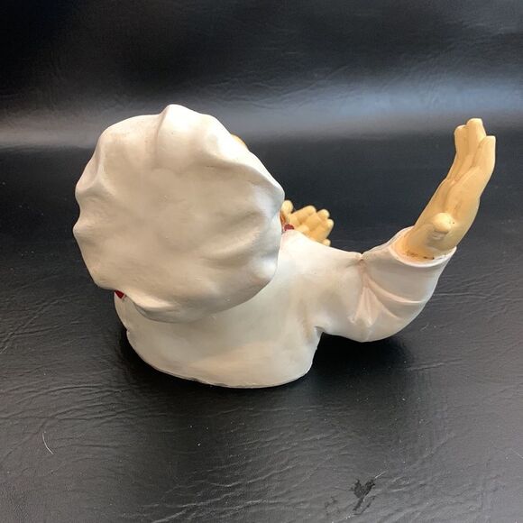 Pampered Italian Chef Wine Bottle Holder Ceramic Bust Red Neck Scarf White Hat - Picture 3 of 14